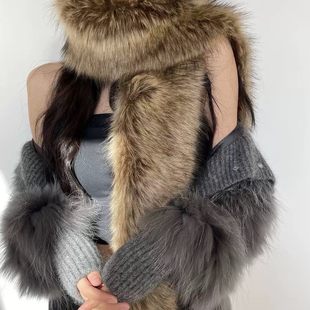 甜酷千禧辣妹风仿狐狸毛长款保暖围巾仿皮草加厚时髦毛毛围脖