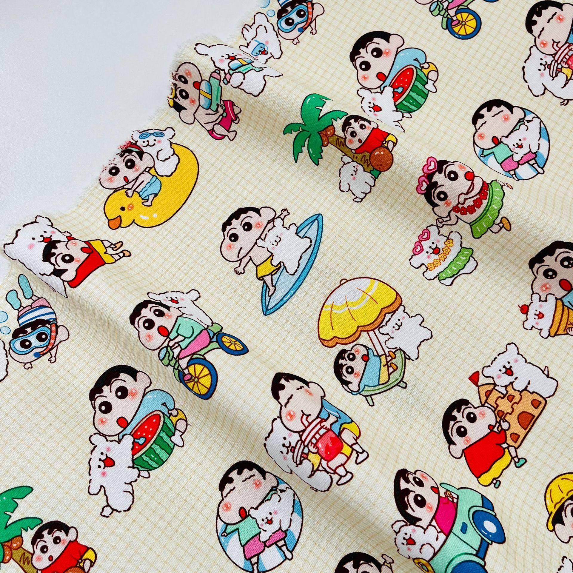 全棉八安帆布1.5米幅宽一米价 蜡笔小新 包包外套马甲手工DIY面料,纺织面料/辅料/配套,印花面料,淘宝优惠券,粉丝福利购,淘宝优惠卷