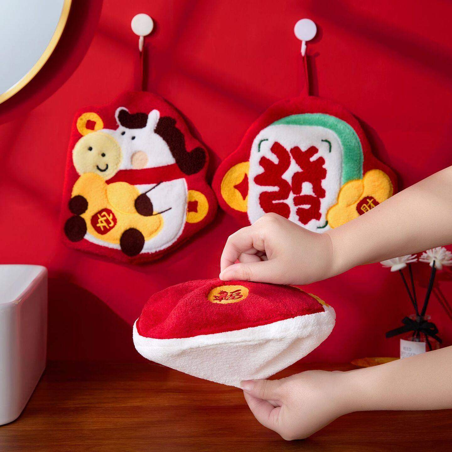 新年元宝擦手巾小马挂式擦手巾卫生间可爱吸水毛巾加厚厨房手,家庭/个人清洁工具,厨房擦手巾,淘宝优惠券,粉丝福利购,淘宝优惠卷