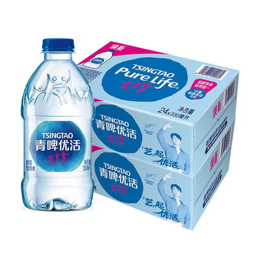 青啤优活包装饮用水330ml*24瓶小瓶水纯净水非天然矿泉水整箱包邮