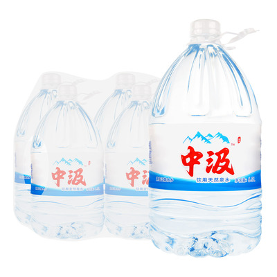 中汲饮用天然泉水6.5L*4桶整箱包邮家庭办公泡茶煮饭5.8L大桶水