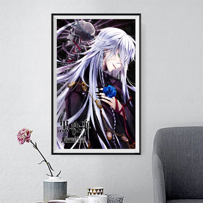 5d贴钻十字绣黑执事葬仪屋死神钻石画满钻手工暗黑动漫客厅装饰画