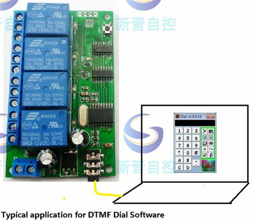 新款4通道DTMF音频解码继电器 控制指令可以修改遥控模块AD22B04
