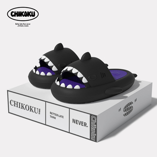 拼色凉拖外穿 居家厚底防滑抗菌软底男士 chikoku小鲨滩拖鞋 男夏季