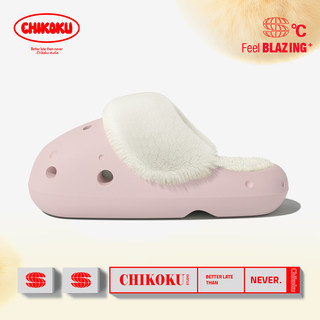 chikoku小氙粉奶酪棉拖鞋女冬季厚底室内防滑保暖情侣拖鞋可拆洗