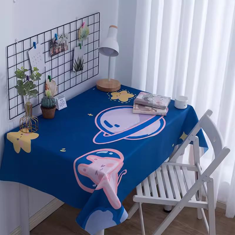 宿舍书桌桌布绒布ins卡通动漫