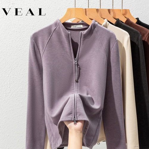 双面磨毛德绒打底衫女拉链卫衣