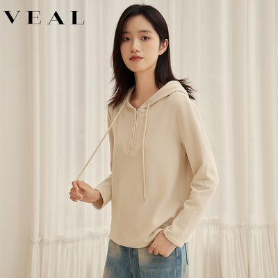 德绒打底衫女秋冬长袖连帽卫衣