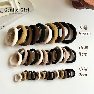 奶咖色无缝发圈不伤发绳高弹力耐用头绳扎头发皮筋女黑色皮套简约