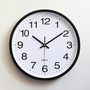 石英钟表卧室客厅挂钟表简约时钟客制LOGO 塑料挂钟 12英寸 30CM