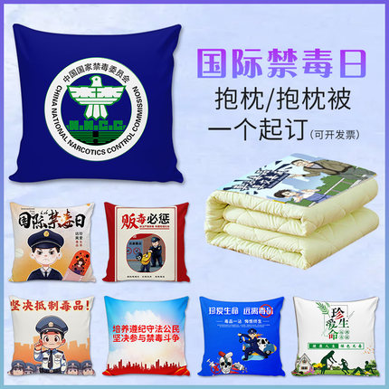 禁毒抱枕定制企事业单位校园社区学生教育宣传活动礼品文创靠垫枕
