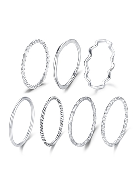 MODIAN摩典S925纯银经典素圈闭口戒指女简约光面网红ins叠戴细戒