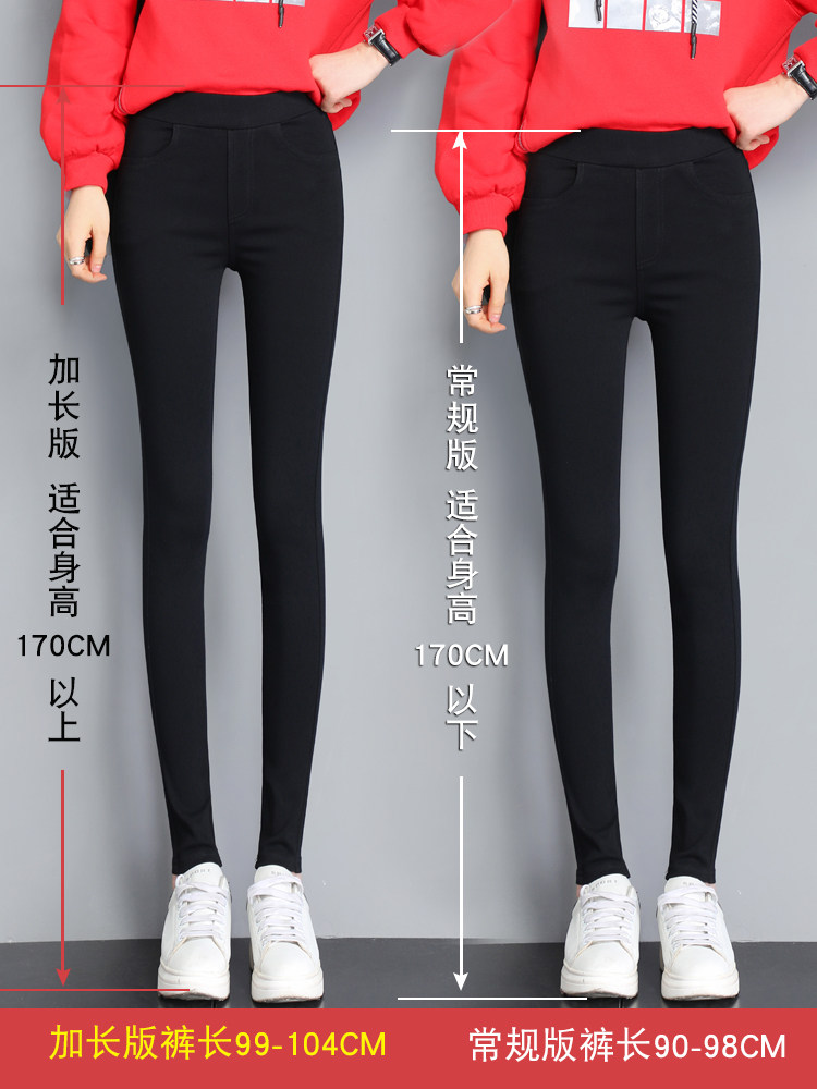 Extended pants female tall 170 extra long outer wear inner pants 2020 spring and autumn new black small feet pencil pants