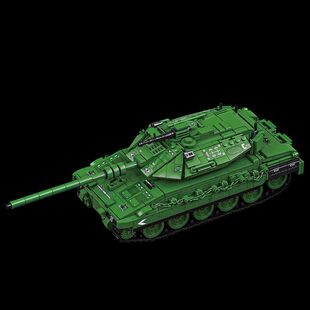 乐毅积木二战军事模型梅卡瓦主战坦克模型拼装玩具儿童益智礼物男