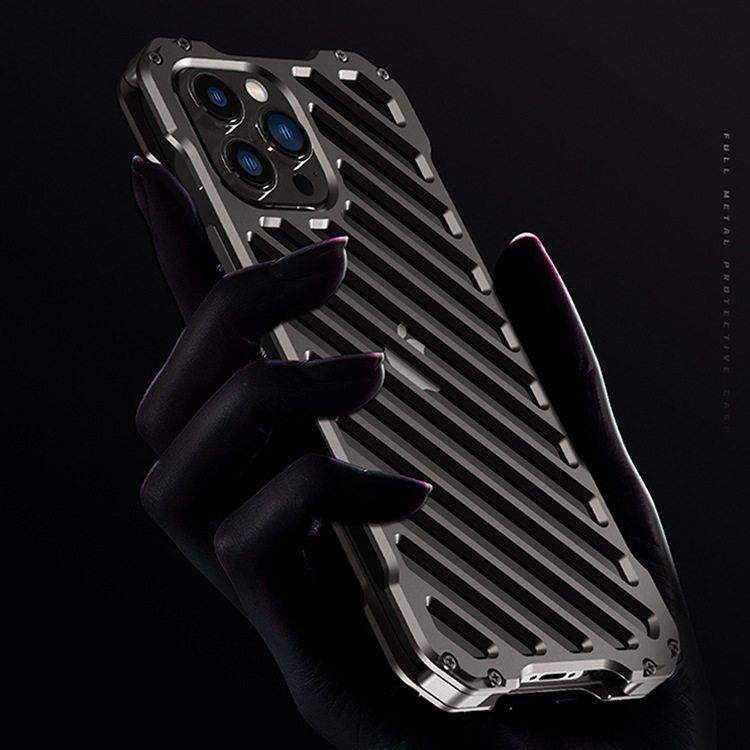 R-JUST適用iphone鋁合金保護套潮牌蘋果13promax全金屬散熱手機殼