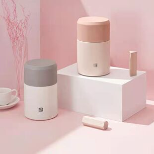 德国双立人虾粉白色焖烧罐焖烧杯700ml不锈钢食物罐保温饭盒粥桶