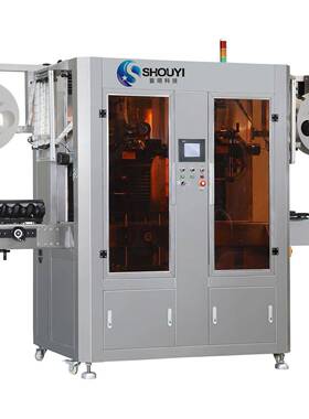 SY-D250非标订制双机头套标机食品饮料瓶口瓶身热收缩高速套标机