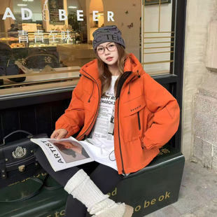 风连帽棉服女短款 工装 宽松百搭加厚保暖棉衣外套 时尚 2025秋冬新款