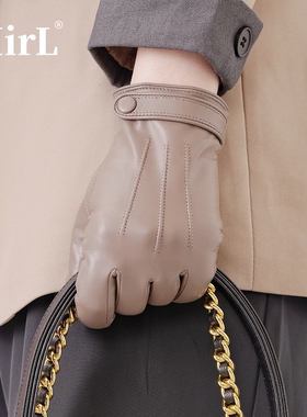 进口山羊皮真皮手套女薄款短款骑车开车秋冬加绒保暖修手纯皮触屏