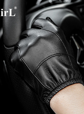 真皮手套男短触屏薄款冬季骑行驾驶开车加绒保暖羊皮手套男单层皮