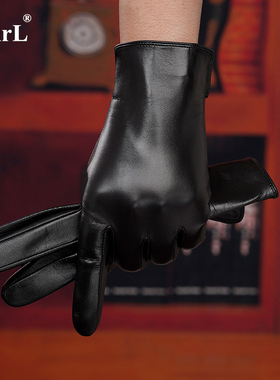 真皮手套男士冬天加绒加厚保暖触屏骑行冬季山羊皮手套男单皮薄款