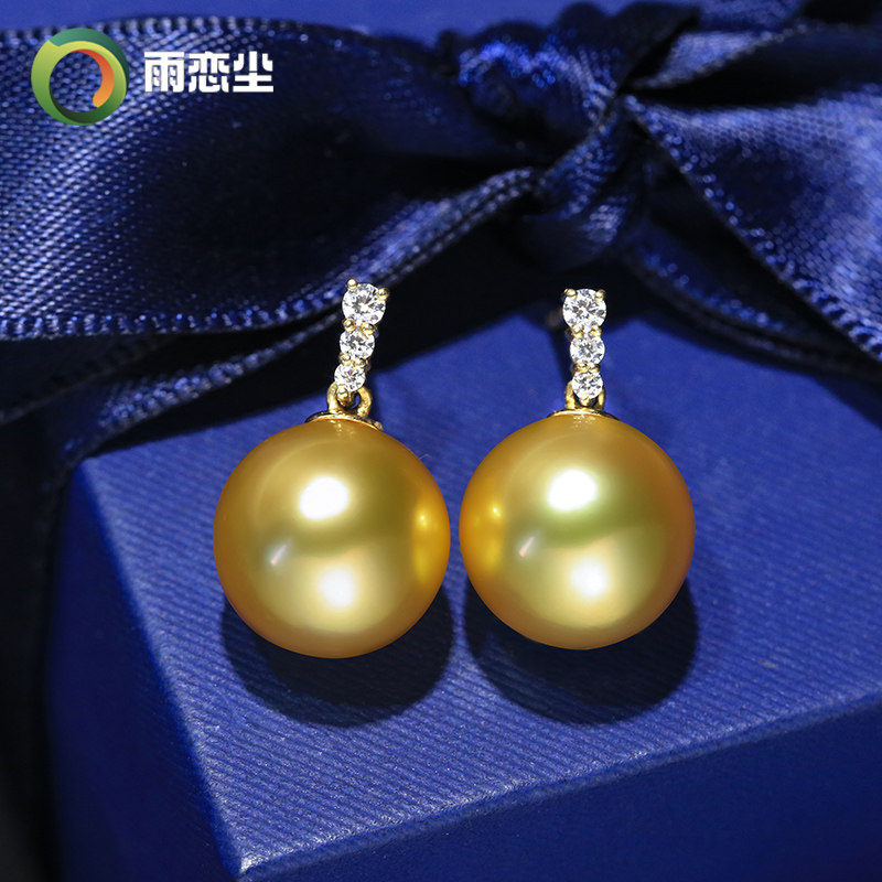 吉尔德赤金珠耳钉方媛同款天然海水珍珠耳环正圆强光18K金耳饰,珠宝/钻石/翡翠,耳饰,淘宝优惠券,粉丝福利购,淘宝优惠卷