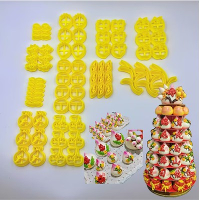 环保塑料花饽饽馒头寿桃装饰套餐