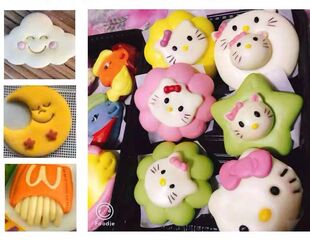 新款小黄人云朵卡通馒头模具全套装做果蔬包子的家用蒸花样造型器