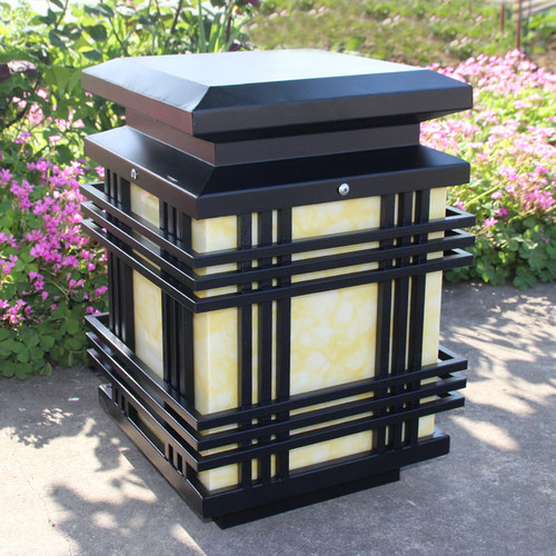 室外太阳能led简约现代柱头灯