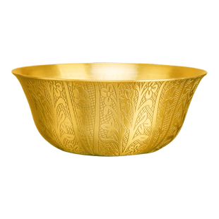 铜碗纯铜黄铜米缸聚宝盆摆件百福缸家用小碗铜盆家居客厅桌面摆设