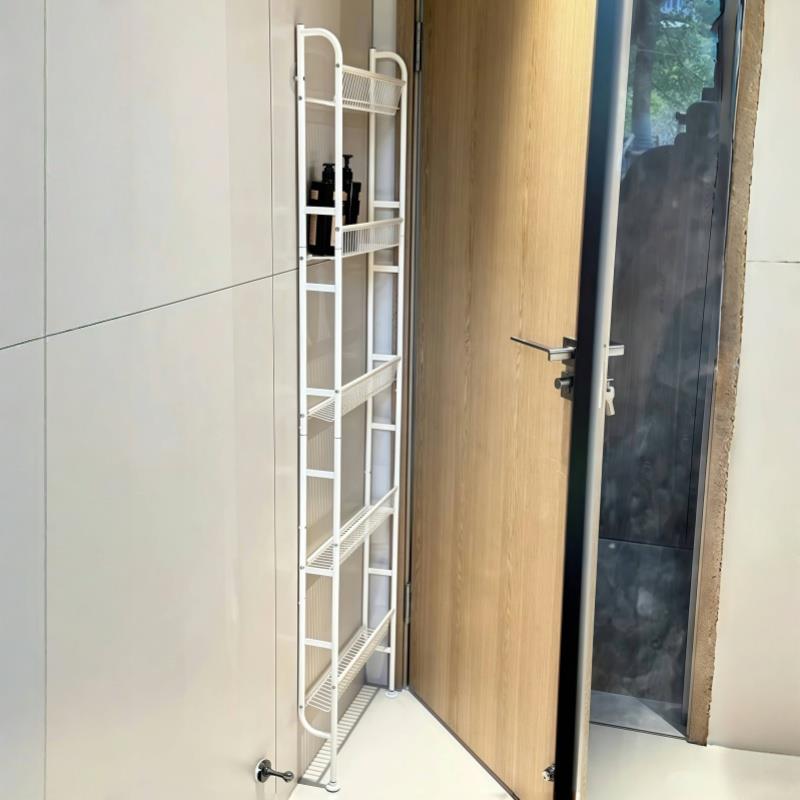 挂墙多层收纳书架落地置物架壁挂一体靠墙家用极窄夹缝收门后简易