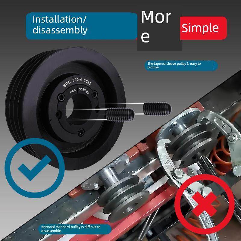 Spc6欧洲标准锥套滑轮，带45钢锥套三角带圆盘风扇电机快速释放滑