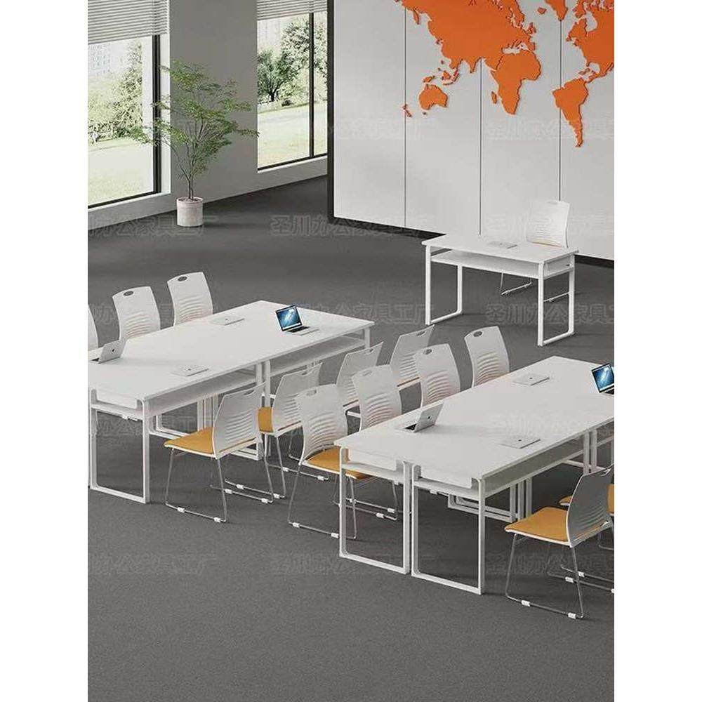 折叠会议桌椅组合可移动办公桌简约现代会议室拼接条桌双人培训