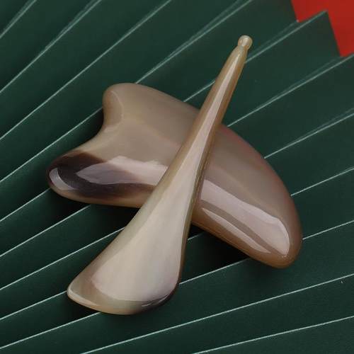 白水牛角拨筋棒美容棒面部通用脸部板刮痧女刮脸眼部紧致提拉刮板