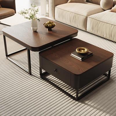 实木茶几高级感家庭客厅家用中古风2025新款小户型现代简约茶几桌
