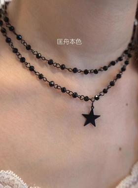 仙莉丝ins 小众设计 复古暗黑朋克赛博 星星五角星双层项链锁骨链