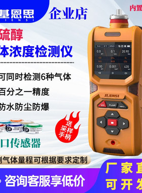 基恩思便携式甲硫醇气体检测仪泄漏报警器泵吸式CH3SH气体分析仪