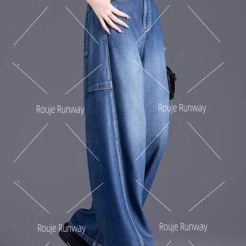 法式Rouje Runway2026新款版型超好牛仔裤春秋款宽松弯刀裤镰刀裤