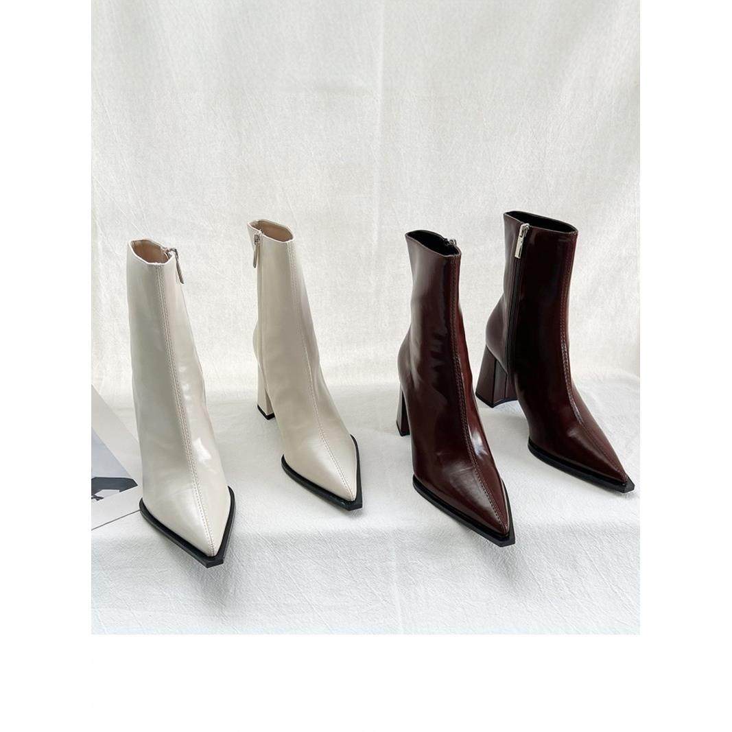 潮牌2025年秋冬新款尖头高跟鞋中筒靴厚底粗跟短靴骑士靴女马丁靴,女鞋,骑士靴,淘宝优惠券,粉丝福利购,淘宝优惠卷