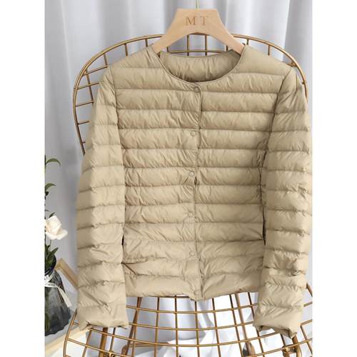 韩国轻薄羽绒服女秋冬新款短款保暖工作服内胆两穿小个子上衣外套