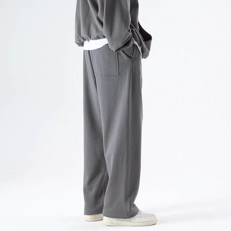 休闲裤男夏季2025新款纯棉韩版潮流宽松直筒裤子男士垂感运动长裤