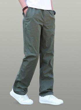 home daily 直筒休闲 裤男夏季宽松运动长裤高腰纯色男士工装裤子