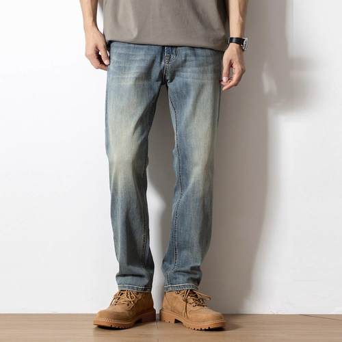 it Afternnaths潮牌！修身直筒牛仔裤男士美式复古做旧休闲春秋季