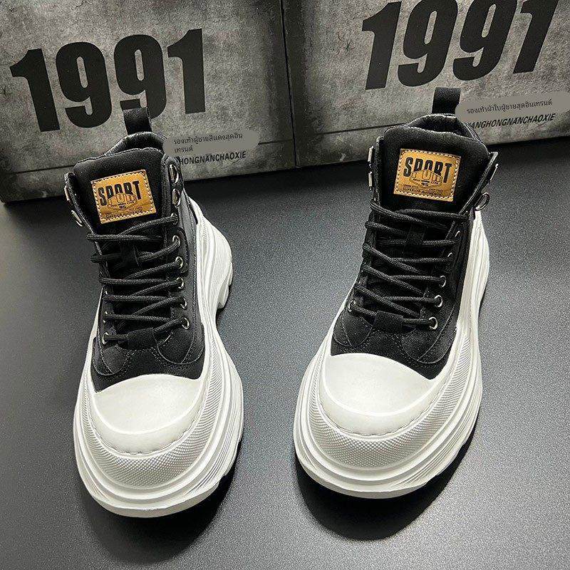 男鞋子2025新款秋冬加绒高帮老爹鞋男士ins潮马丁靴休闲皮鞋男款,流行男鞋,高帮鞋,淘宝优惠券,粉丝福利购,淘宝优惠卷