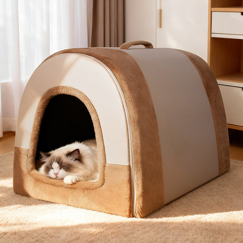 猫窝冬季保暖封闭式猫房子帐篷窝