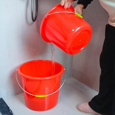 家用大红色拖地水桶塑料桶洗车洗脚桶摔不烂熟胶老式提手大小号桶