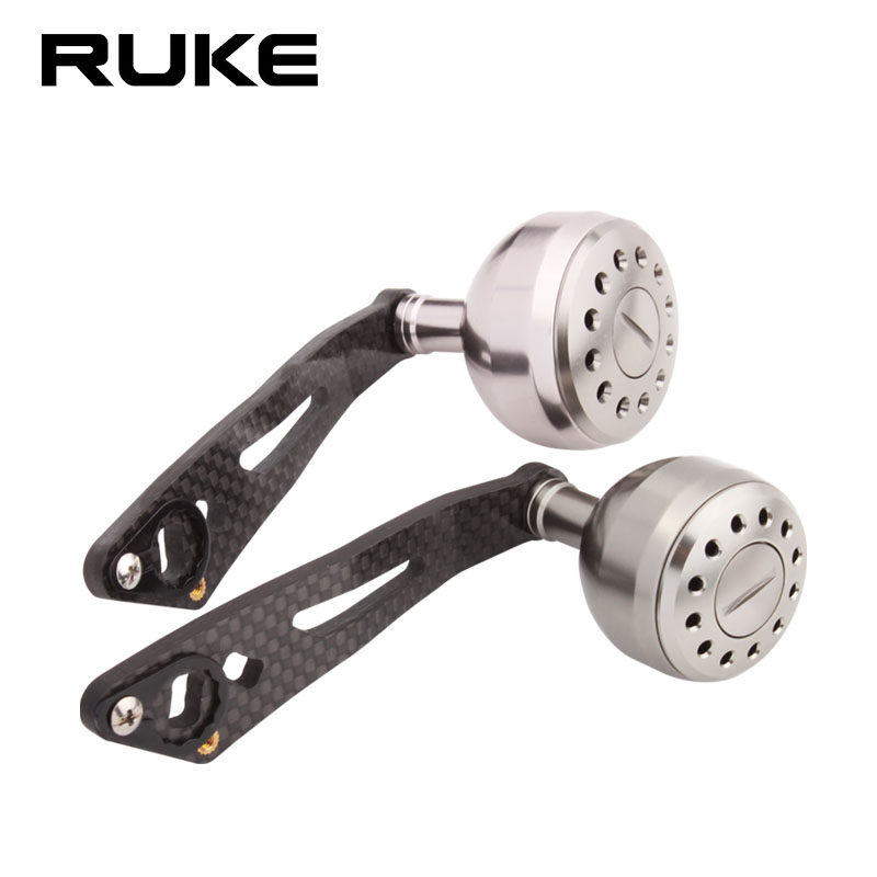 RUKE路亚碳素摇把单摇臂铝合金握丸改装鱼线轮DIY通用适合S\D渔轮