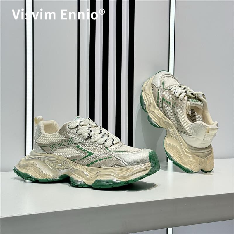 VISVIM ENNIO网面透气厚底增高老爹鞋2026夏季男士新款百搭时尚擦