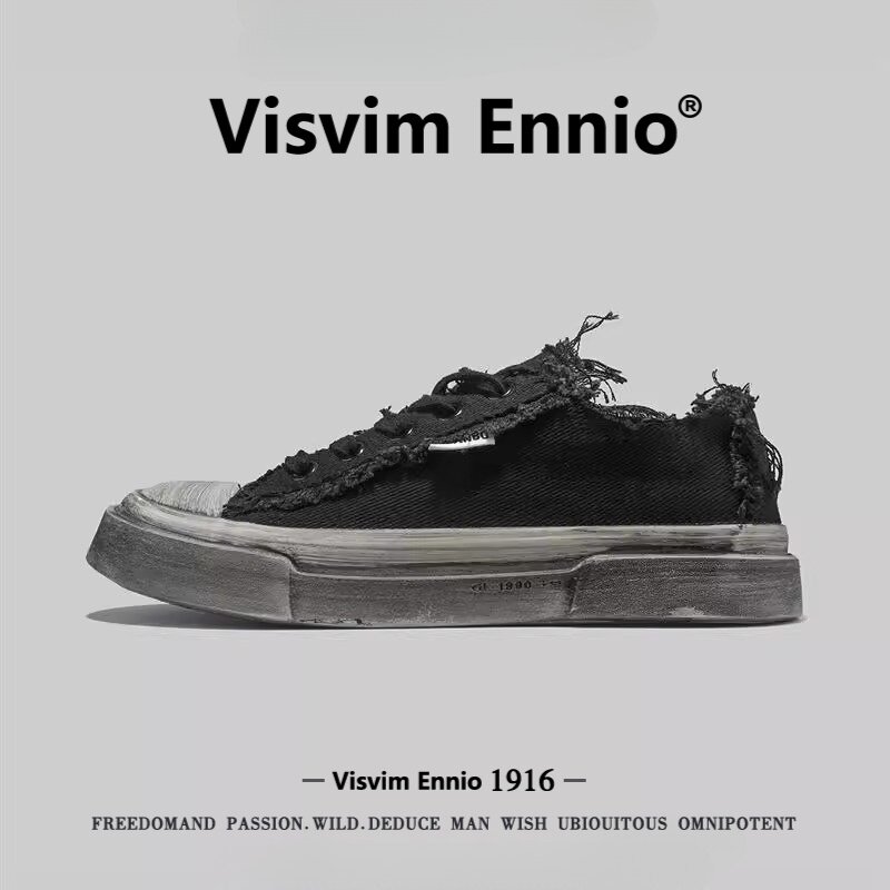 VISVIM ENNIO男鞋子潮鞋2026复古做旧脏脏鞋男生秋季透气帆布鞋男