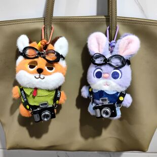 可爱Q版 狐尼克挂件毛绒包包挂件钥匙扣链疯狂动物城公仔兔子警官